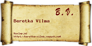 Beretka Vilma névjegykártya